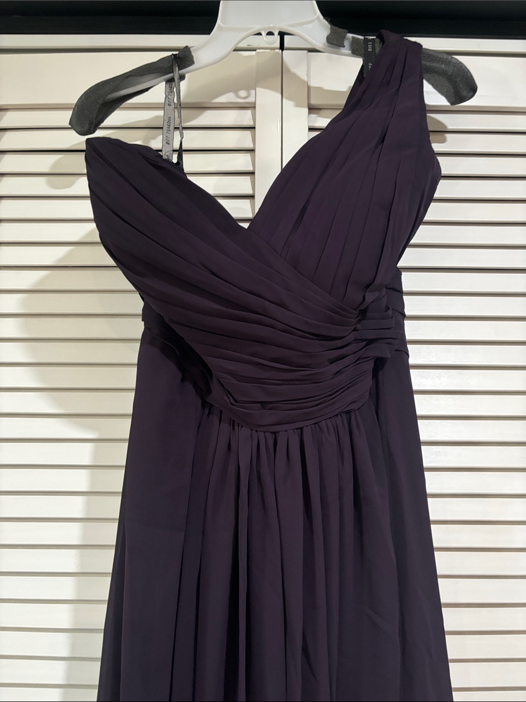 Bill Levkoff One-Shoulder Evening/Bridesmaid/Prom Gown In Deep Plum